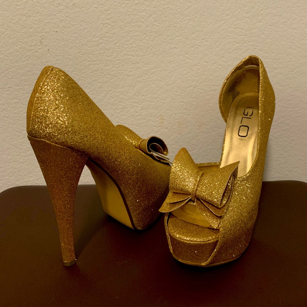 Gold Womens High Heel Shoes